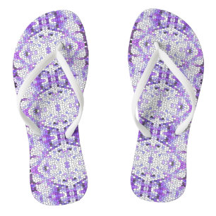 Purple tiles - mosaic, greek style,    thongs