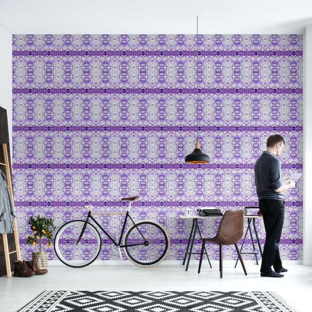 Purple tiles - mosaic, greek style, wallpaper (Living Room)
