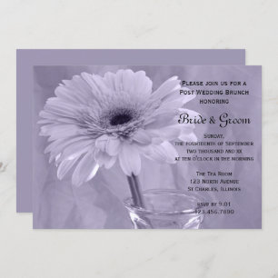 Purple Tinted Daisy Post Wedding Brunch Invitation