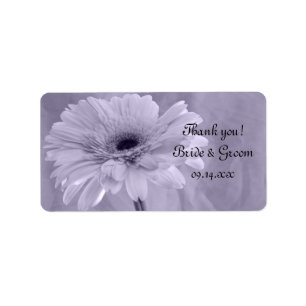 Purple Tinted Daisy Wedding Thank You Favour Tag