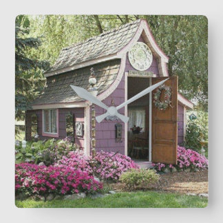 Purple Tiny House clock