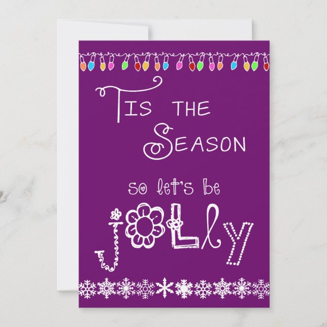 Purple Tis the Season Holiday Party Invitation (Front)
