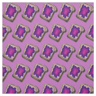 Purple Toast Bread Grape Jelly Jam Breakfast Food Fabric