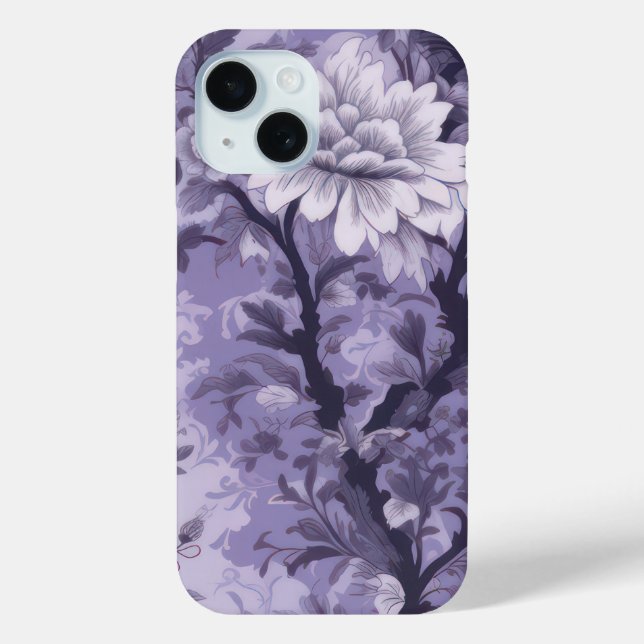 Purple Toile de Fleur Case-Mate iPhone Case (Back)