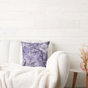 Purple Toile de Fleur Cushion
