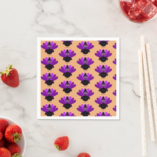 Purple Tom Turkey Napkin (Insitu)