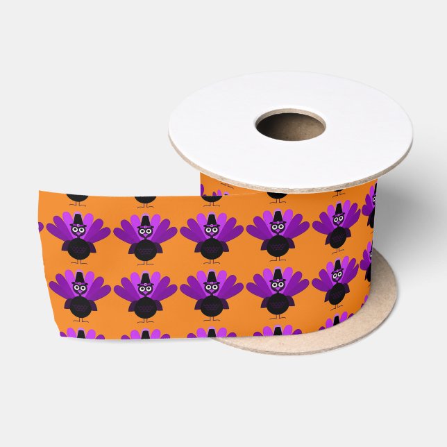 Purple Tom Turkey Satin Ribbon (Spool)