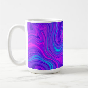 Purple Tone Wavy Psychedelic Design Coffee Mug