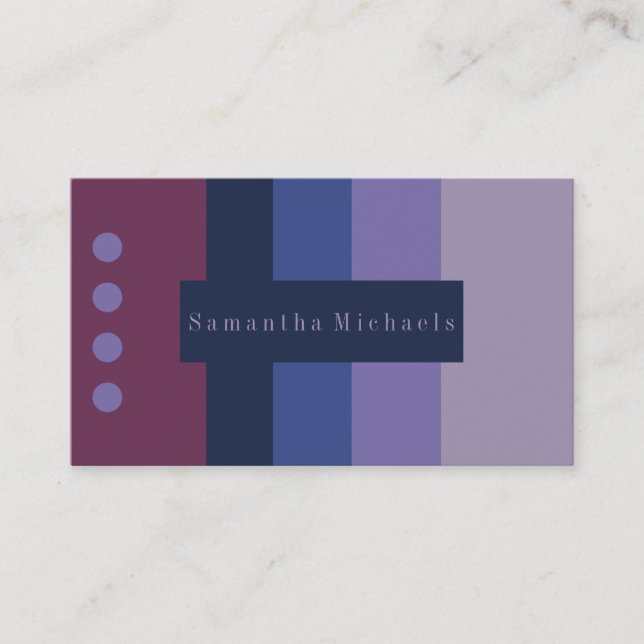 Purple Toned Colour Block Business Cards (Front)