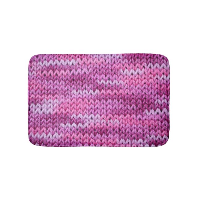Purple Tones Knitted Fabric Texture Bath Mat (Front)