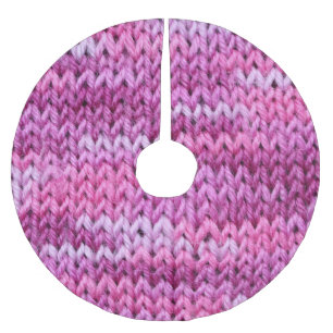 Purple Tones Knitted Fabric Texture Brushed Polyester Tree Skirt