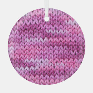 Purple Tones Knitted Fabric Texture Glass Tree Decoration