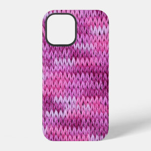 Purple Tones Knitted Fabric Texture iPhone 12 Case