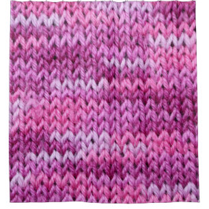 Purple Tones Knitted Fabric Texture Shower Curtain