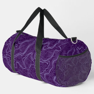 Purple Topography Pattern Duffle Bag