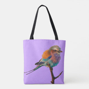 Purple tote bag Pretty song bird Lighthouse Route