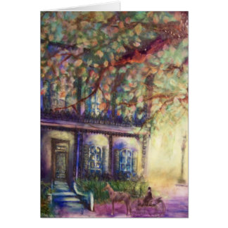 Purple Townhouse greeting card