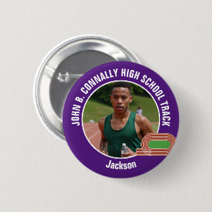 Purple Track & Field Photo High School Athlete 6 Cm Round Badge