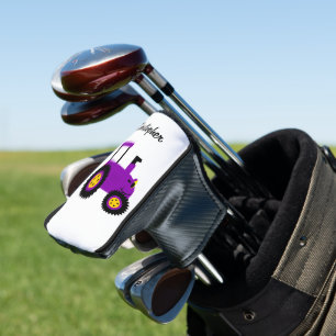 Purple Tractor Design Golf Head Cover