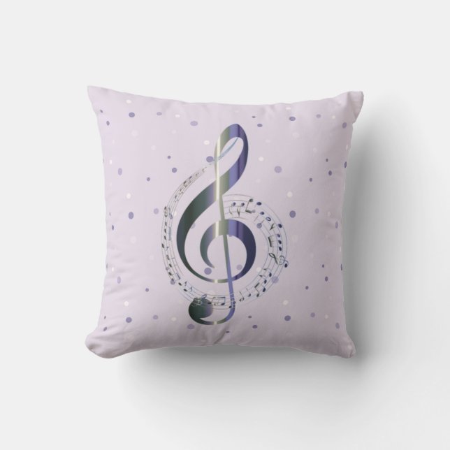 Purple Treble Clef Music Cushion (Front)