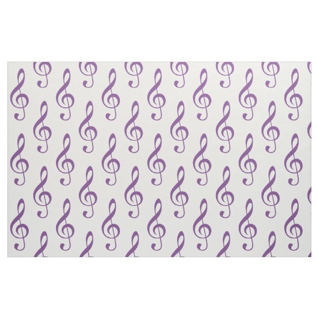 Purple Treble Clef Pattern Fabric (Fat Quarter)