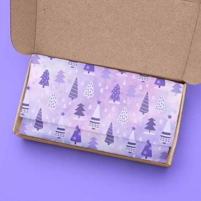 Purple Tree holiday Christmas Pattern    Tissue Paper (Creator Uploaded)