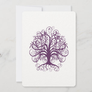 Purple Tree Lime fonts Wedding Invitate Invitation