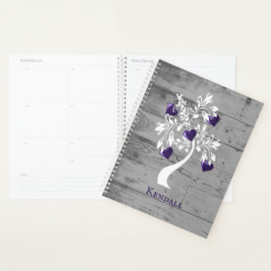 Purple Tree of Hearts Personalised Planner
