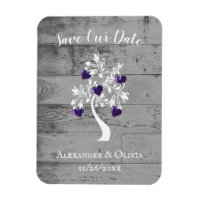Purple Tree of Hearts Save The Date Magnet