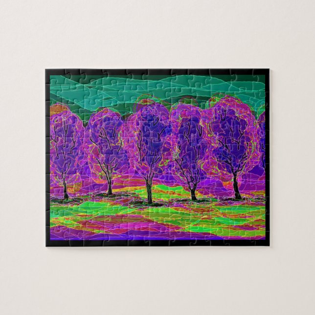 Purple Trees calming challenge jigsaw puzzle (Horizontal)