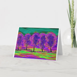 Purple Trees computer drawing card