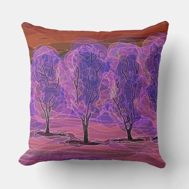Purple Trees Jumbo Outdoor Pillow (Front)
