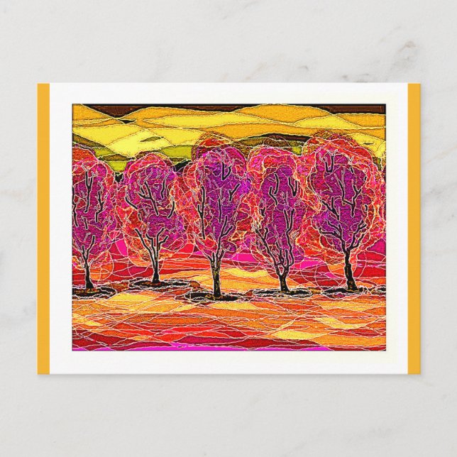 Purple Trees  Postcard (Front)