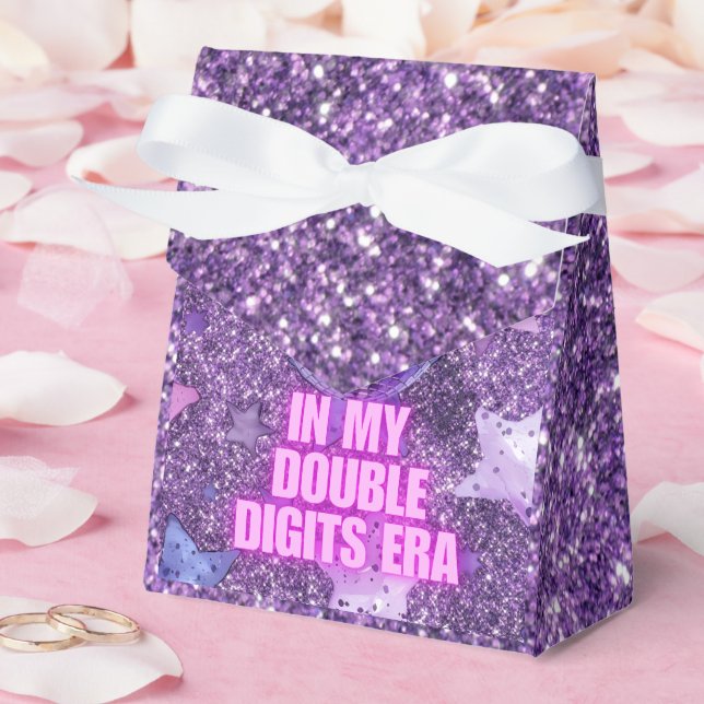 Purple Trendy In My Double Digits Era Birthday Favour Box (Wedding)