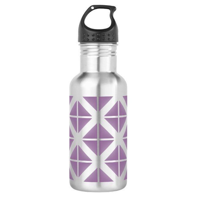 Purple Trendy Triangle Pattern 710 Ml Water Bottle (Front)