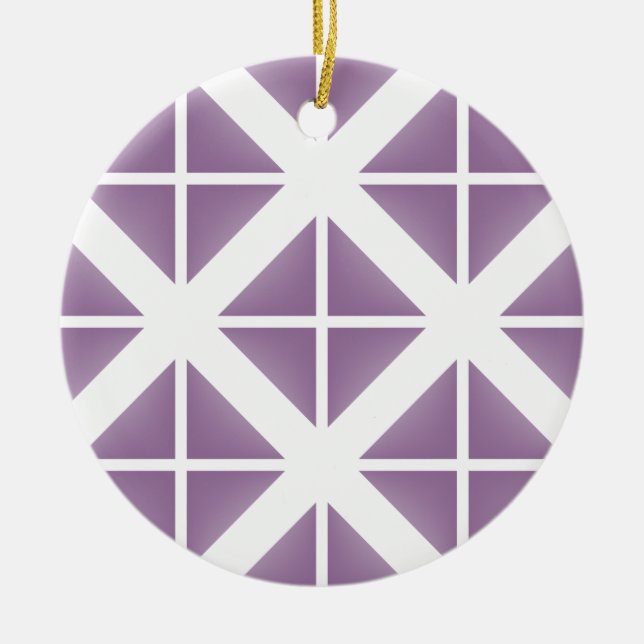 Purple Trendy Triangle Pattern Ceramic Tree Decoration (Front)