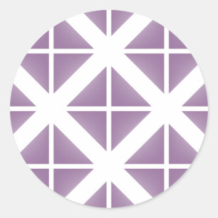Purple Trendy Triangle Pattern Classic Round Sticker