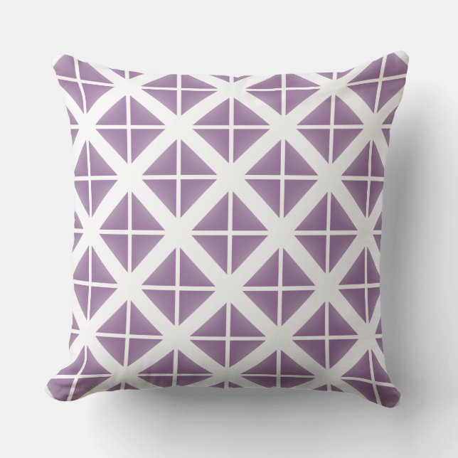 Purple Trendy Triangle Pattern Cushion (Front)