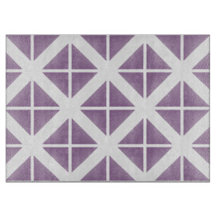 Purple Trendy Triangle Pattern Cutting Board