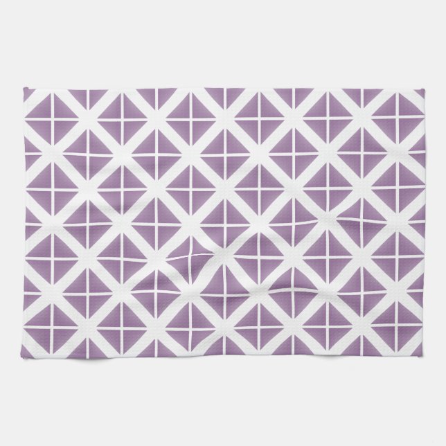 Purple Trendy Triangle Pattern Tea Towel (Horizontal)