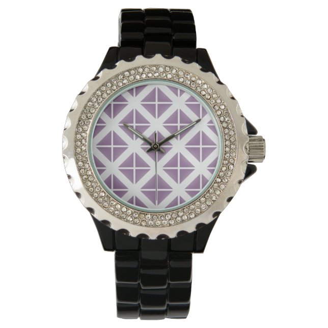 Purple Trendy Triangle Pattern Watch (Front)