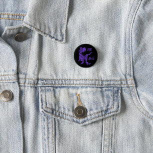 Purple Trex the Boss Dino 3 Cm Round Badge