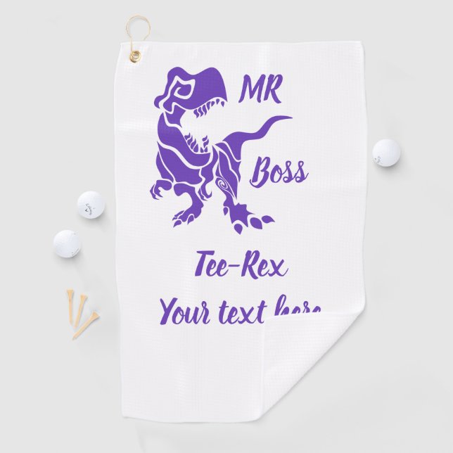 Purple Trex the Boss Dino Golf Towel (InSitu)
