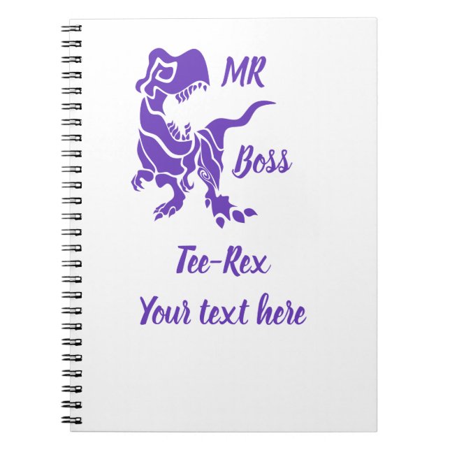 Purple Trex the Boss Dino Notebook (Front)