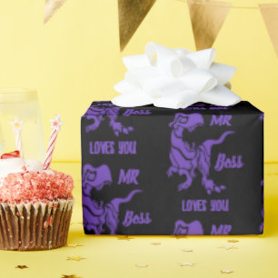 Purple Trex the Boss Dino Wrapping Paper