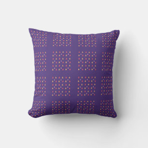 Purple Triangle Geometric Pattern Cushion