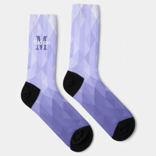 Purple triangle geometry square Monogram Socks