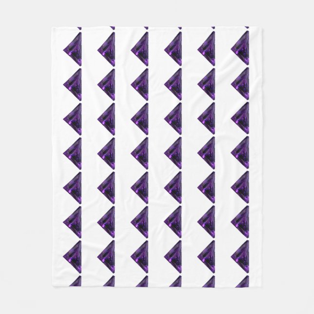 Purple Triangle Pattern Fleece Blanket (Front)