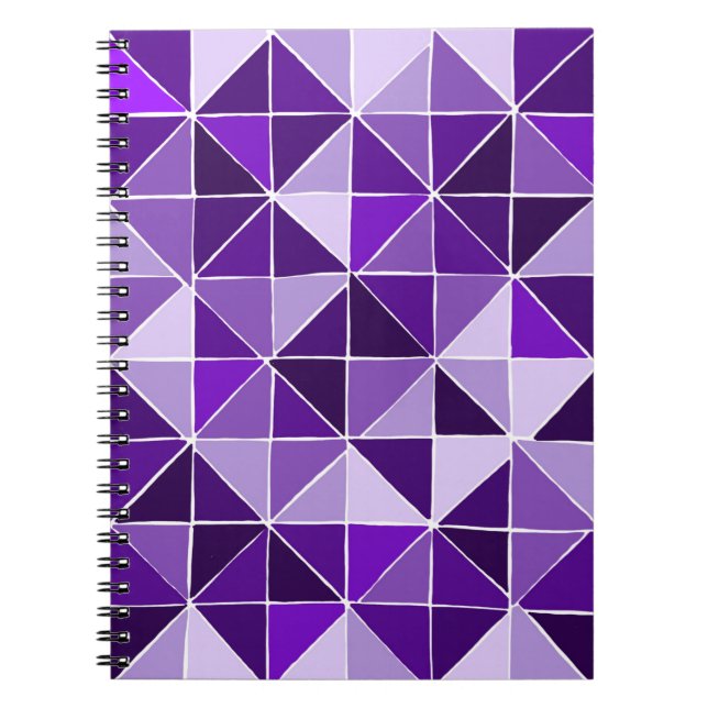 Purple triangle quilt pattern notebook (Front)
