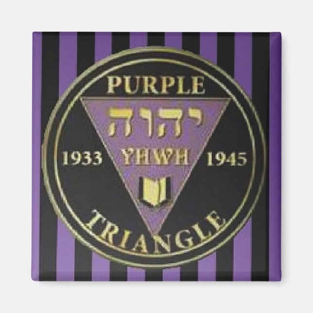 Purple Triangle Stripes Magnet (Front)